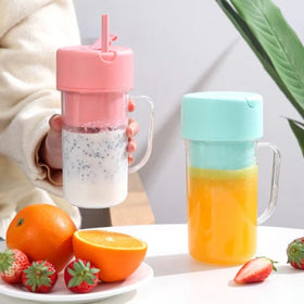 Professional Mini Juicer – Portable Blender & Smoothie Maker with Built-In Straw